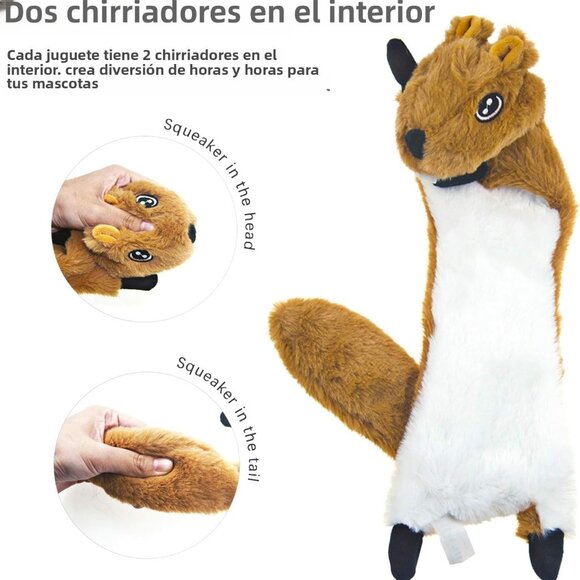 Dog Squeaky Toys 5 Pack, Pet Crinkle Toy No Stuffing Animals Plush, Dog Chew for - Picture 3 of 8